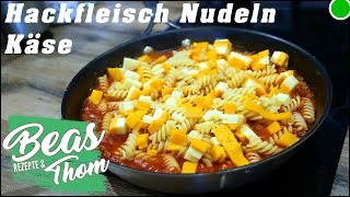 Cremige Nudeln mit Hackfleisch und Käse Rezept  Schnelles Pfannengericht [upl. by Doti329]