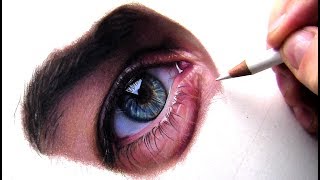 Drawing a Eye in Colored Pencil [upl. by Romanas407]