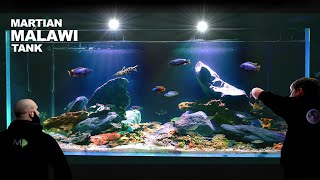 Martian Malawi Cichlid Aquarium aquascape tutorial [upl. by Niwred413]