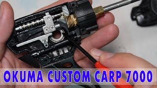 ПОЛНЫЙ РАЗБОР Okuma Custom Carp 7000 Бюджетная катушка для начинающих карпятников [upl. by Elleniad]