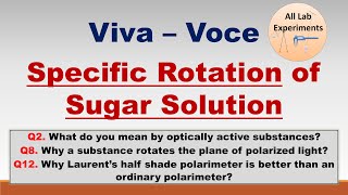 Specific Rotation of Sugar  Viva voce  Practical File [upl. by Aicelav]