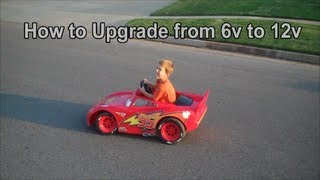 How to upgrade from 6v to 12v power wheels lightning mcqueen [upl. by Trina]