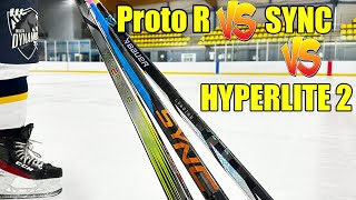 Bauer Proto R vs Nexus Sync vs Vapor Hyperlite 2 hockey sticks review  Which stick is better [upl. by Llerrot58]