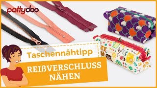 Taschen nähen 1 EndlosReißverschluss einfädeln und einnähen [upl. by Piegari]