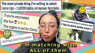 Yall are in the TRENCHES reacting to dating profiles [upl. by Yetty358]