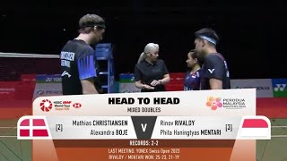 Malaysia Masters 2024  Rinov Rivaldy  Pitha Mentari vs Mathias Christiansen  Alexandra Boje  SF [upl. by Danae]