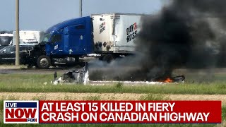 Deadly Canada highway crash at least 15 killed in Manitoba  LiveNOW from FOX [upl. by Einniw]