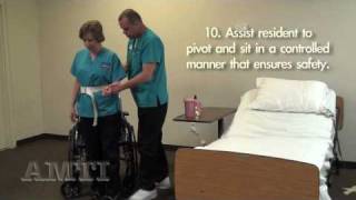 CNA Skills Transfer From Bed to Wheelchair using a Gait Belt [upl. by Anayhd]