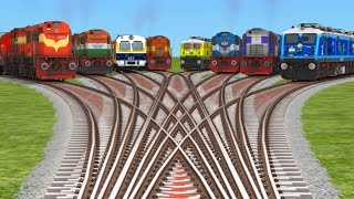 MORE TRAINS CROSSING BY BUMPY♦️ FORKED TRACKS  train sim world  railways games [upl. by Gib]