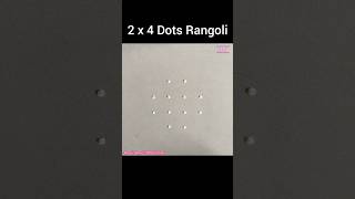 2 x 4 Dots Rangoli with colour Easy Kolam Muggulu Design rangoli muggulu Shorts [upl. by Borgeson]