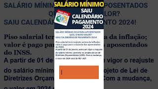 Saiu calendário de pagamento 2024 INSS [upl. by Cenac]