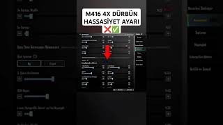 Pubg Mobile M416 4x Dürbün Hassasiyet ayarı shorts salimkaplan [upl. by Norling241]