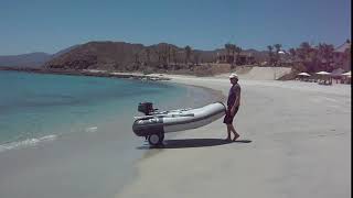 Launching a DINGHY from the BEACH with WHEELS [upl. by Salohcim77]