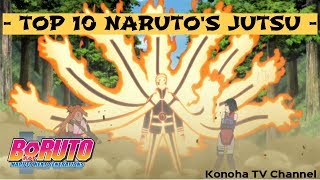 TOP 10 NARUTO UZUMAKIS STRONGEST JUTSU [upl. by Winola738]