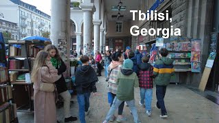 Walking Tour along the Aghmashenebeli Avenue Old Tbilisi Georgia 🇬🇪 November 2023 [upl. by Torrie72]