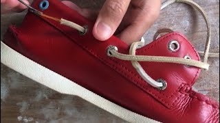 How to Relace Sperry and other Boat Shoes Easy Way [upl. by Nerol749]