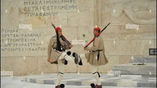 Evzones perform changing of the guard ceremonies in athens greece 🇬🇷 life viral travel guard [upl. by Eirroc201]