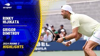 Rinky Hijikata vs Grigor Dimitrov Highlights  2024 US Open Round 2 [upl. by Ettevy]