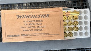 Velocity Testing Winchester Service Grade 9mm FMJ M1152 Ammo SGAmmo [upl. by Oicafinob324]