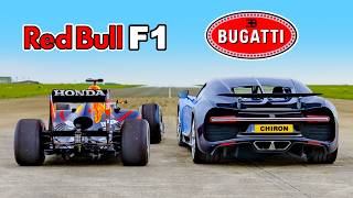 Bugatti Chiron v F1 Car DRAG RACE [upl. by Mcquillin]