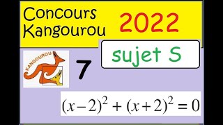 Concours Kangourou 2022 sujet S1ère et Term spé math question 7 [upl. by Eislel624]