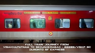 Visakhapatnam Secunderabad Duronto full night journey from AC3Tirer Version2 [upl. by Lipman897]