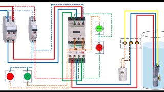 Branchement pompe 220V schéma 1 تركيب مضخة احادية الطور [upl. by Reinaldos]