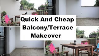 Quick And Cheap BalconyTerrace Makeover  Ari At Home [upl. by Yeltneb62]