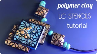 POLYMER CLAY JEWELRY MADE OF LUCY CLAY SHAPE PLATES AND STENSILC [upl. by Alaekim]