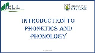 Introduction to Phonetics and Phonology [upl. by Jeconiah232]