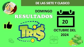 RESULTADOS SORTEOS TRIS DE LAS SIETE Y TRIS CLÁSICO DEL DOMINGO 20 DE OCTUBRE DEL 2024 [upl. by Darmit]