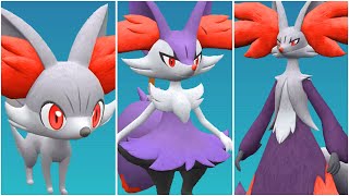 FULL FENNEKIN EVOLUTION TEAM Shiny Fennekin Braixen Delphox Moveset Scarlet Violet [upl. by Miner]