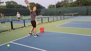 Pickleball practice drills onehanded backhand down the line August 9th [upl. by Dasie486]