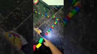 Dominos building blocks line then push up [upl. by Anavahs]