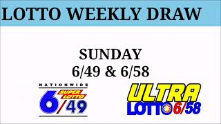 LOTTO WEEKLY DRAW SCHEDULE [upl. by Anoy]