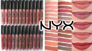 NYX Lip Lingerie Liquid Matte Lipsticks Review  Arm amp Lip Swatches of ALL 24 SHADES [upl. by Xeno]