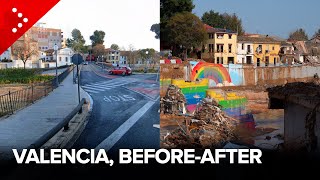 PRIMA E DOPO Alluvione Valencia raffronto da Paiporta Picanya Alfafar Sedavì Chiva Catarroja [upl. by Gary]