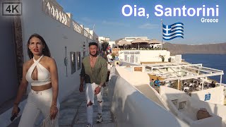 Walking Oia Santorini at Sunset 🇬🇷🤍💙 4K Walking Tour with Binaural Sound [upl. by Nairbal]