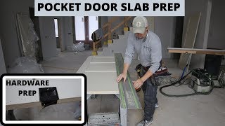 How to Install Pocket Doors Part 1 of 3 Slab and Hardware Prep [upl. by Anitsyrhc]