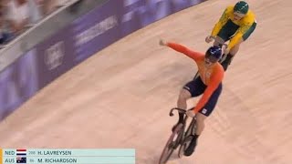 Harrie Lavreysen wins in Mens Keirin Track Cycling Final at Olympics 2024 for gold [upl. by Electra]