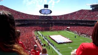 B2 Stealth Bomber flyover Arrowhead Stadium Kansas City [upl. by Hescock532]