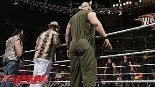 The Shield and The Wyatt Family stare each other down Raw Feb 10 2014 [upl. by Schofield]