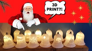 Magical 3D Printed Christmas Design Christmas Bell Lithophane [upl. by Africah]