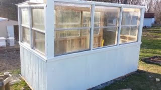 Building a greenhouse with old windows and pallets [upl. by Aire]