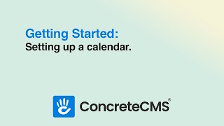 Calendar setup on a Concrete CMS website [upl. by Kipp]