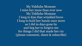 MY YIDDESHE MOMME Mama words lyrics text trending Jewish Yiddish sing along music song [upl. by Ynes]