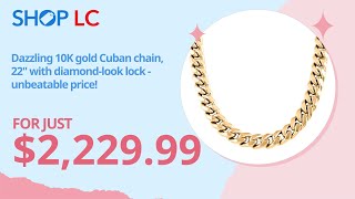 10K Gold Miami Cuban Necklace with Simulated Diamond Lock 22quot [upl. by Cece]