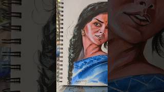 Beautiful portrait drawing 🎨 short watercolor art drawing youtubeshorts [upl. by Airdnna]