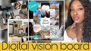 How to design digital 2024 vision board using Canva [upl. by Nolahc]