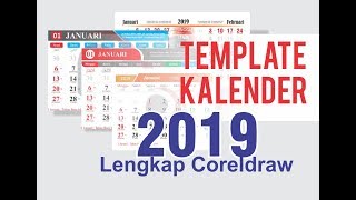 Template Kalender 2019 Lengkap Coreldraw [upl. by Aihsekin]